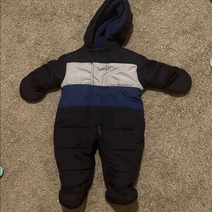 Black and Blue Kids One Piece Bodysuit Snow Suit Faded Glory 0-3 months